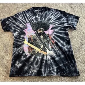 Vintage Jimi Hendrix Tie Dye T Shirt XL Mens Rock Tour Concert Band Hippie Tee